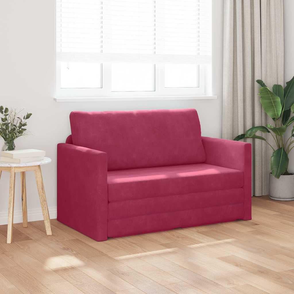 Canapé-Lit 110cm Bordeaux Velours - XIOS