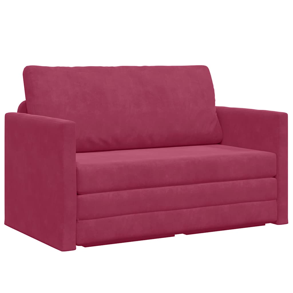 Canapé-Lit 110cm Bordeaux Velours - XIOS