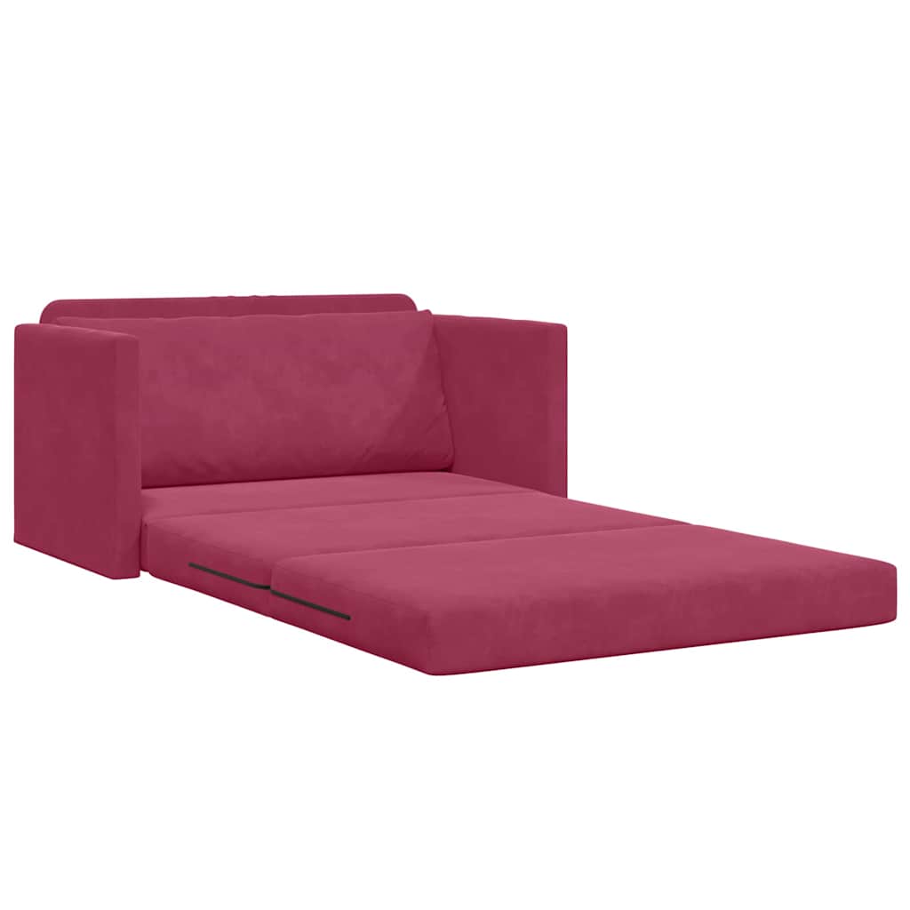 Canapé-Lit 110cm Bordeaux Velours - XIOS