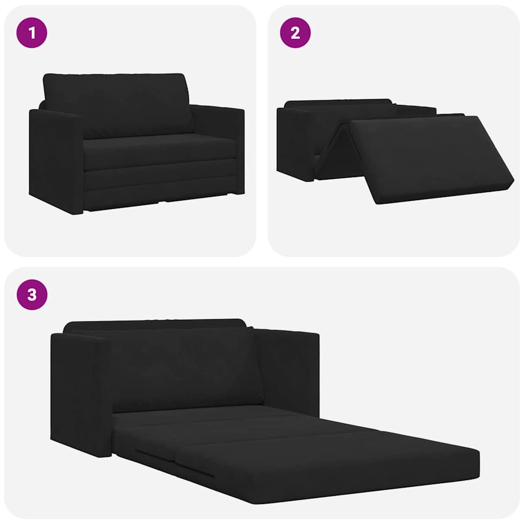 Canapé-Lit 110cm Noir Velours - XIOS