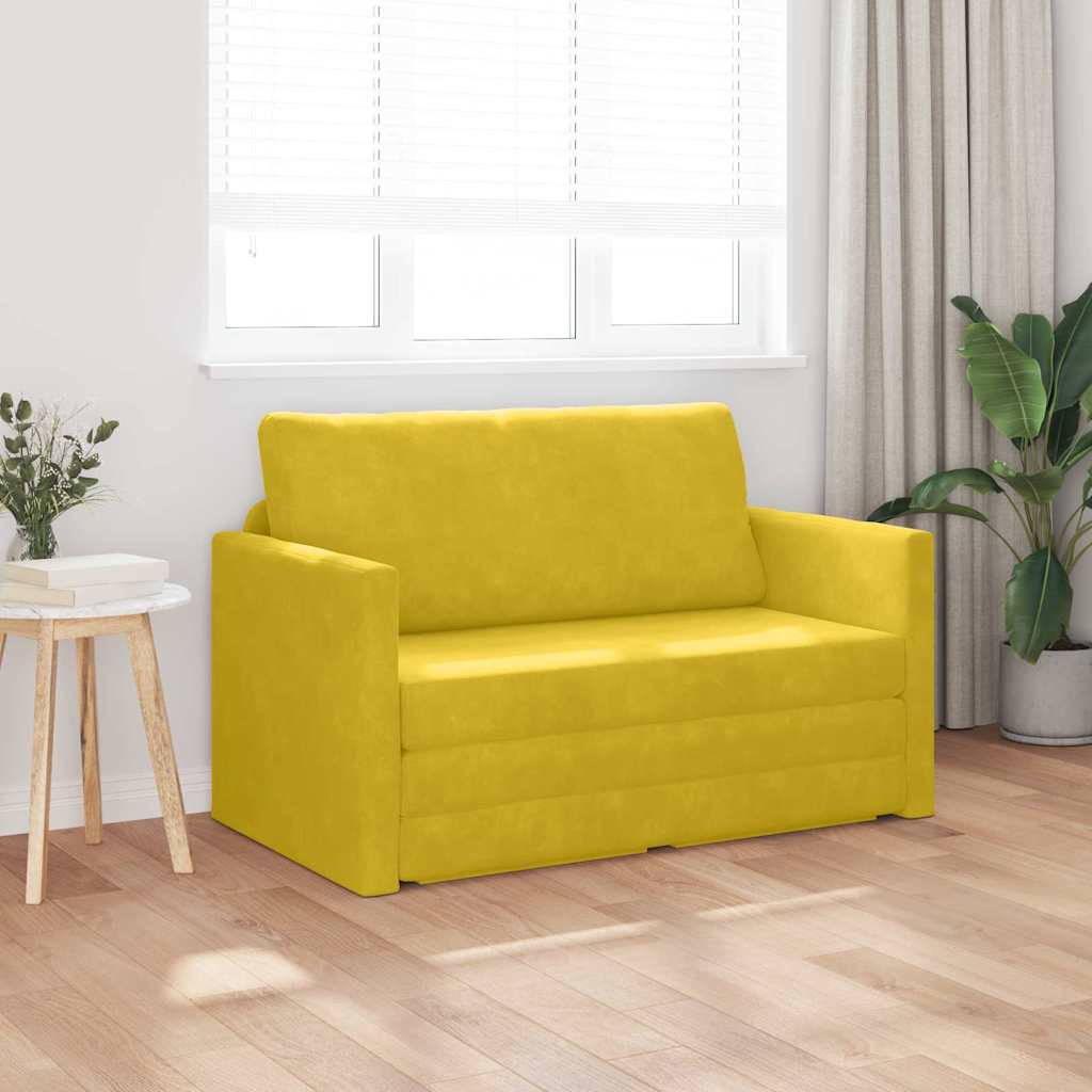 Canapé-Lit 110cm Jaune tournesol Velours - XIOS