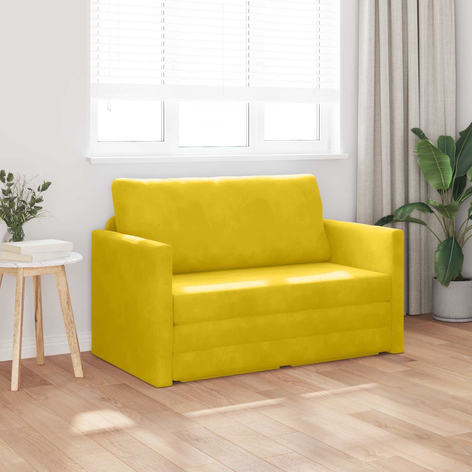 Canapé-Lit Jaune tournesol 124 x 71 x 78 cm Velours