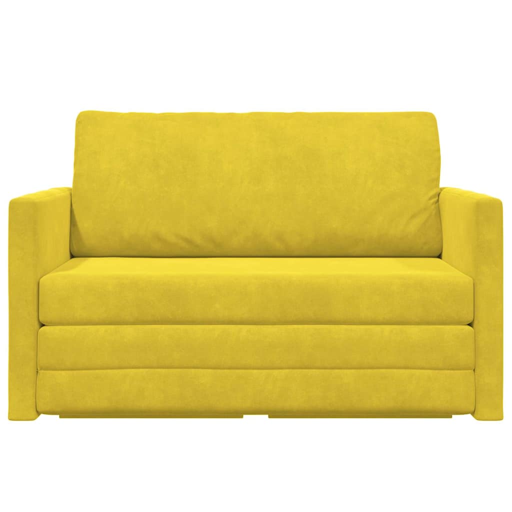 Canapé-Lit 110cm Jaune tournesol Velours - XIOS