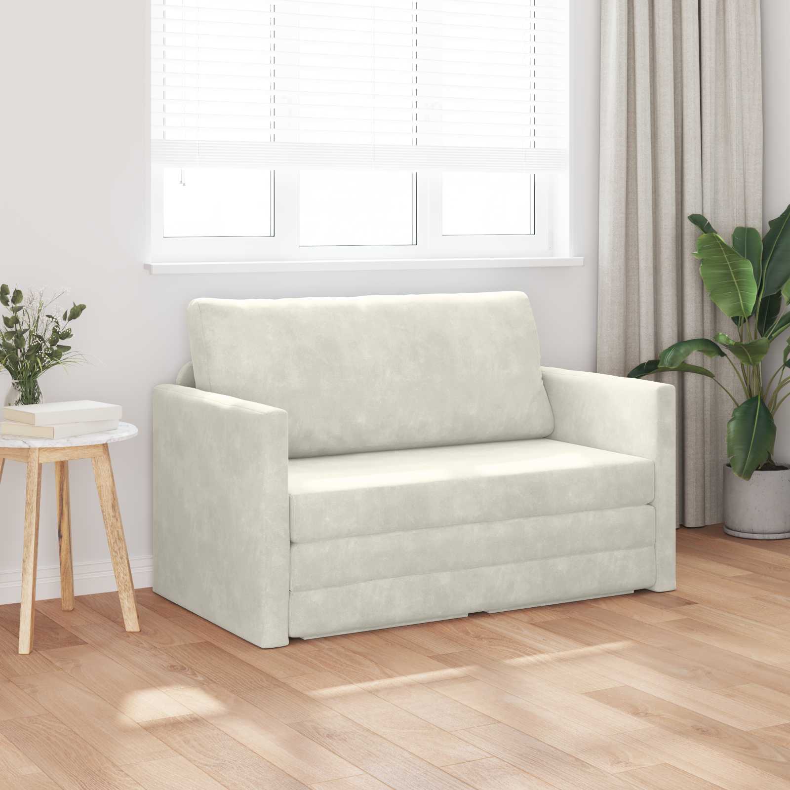 Canapé-Lit Crème 124 x 71 x 78 cm Velours