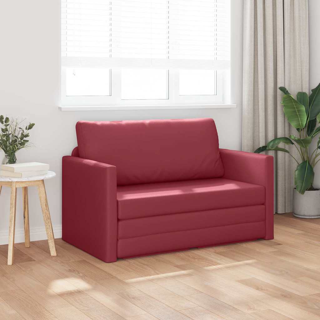 Canapé-Lit Rouge bordeaux 124 x 71 x 78 cm Cuir artificiel - XIOS