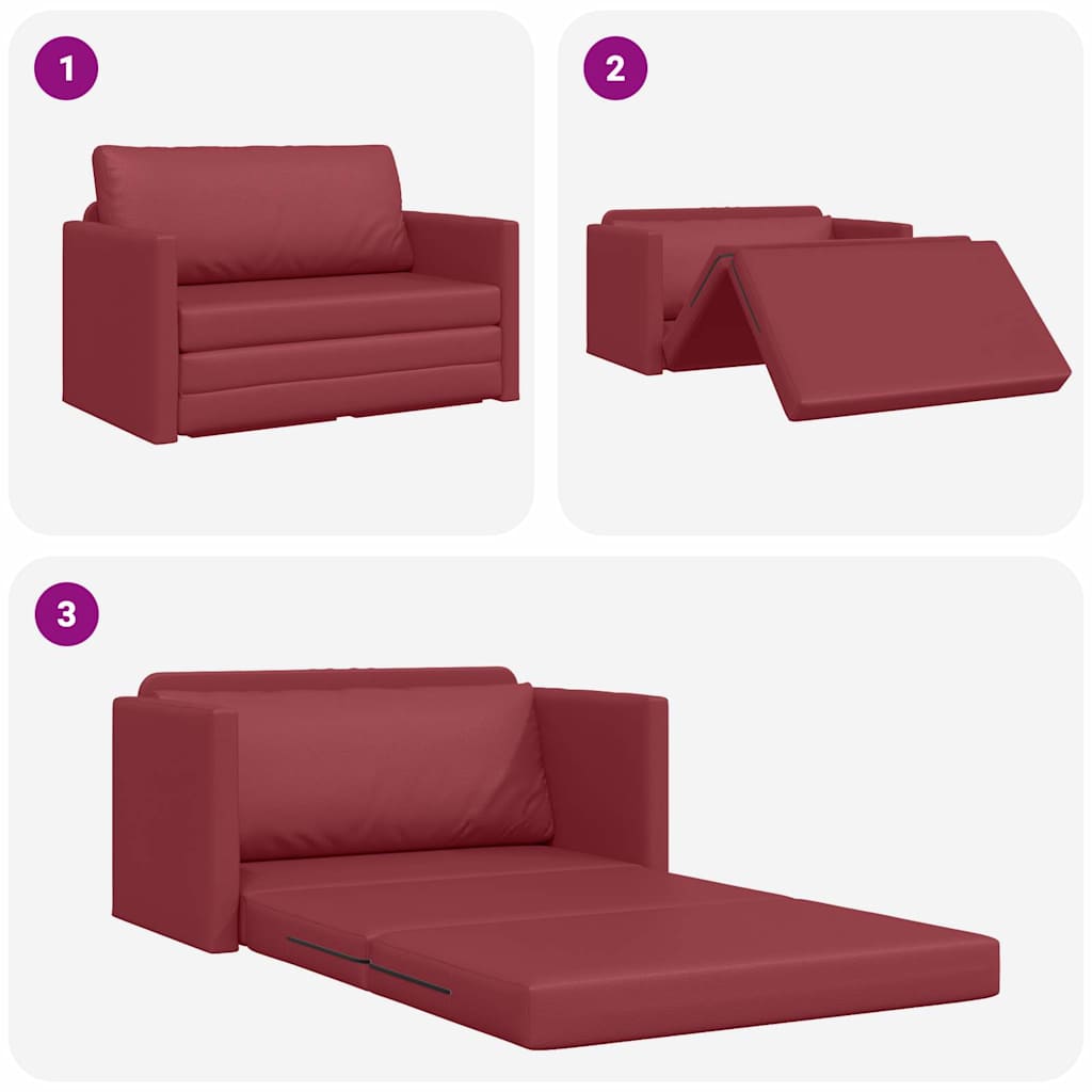 Canapé-Lit Rouge bordeaux 124 x 71 x 78 cm Cuir artificiel - XIOS