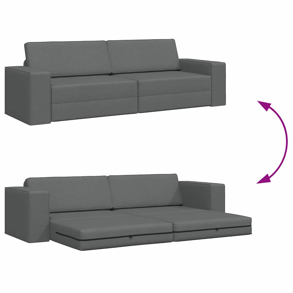 Canapé-lit Gris foncé 245 x 78 x 77 cm tissu - XIOS