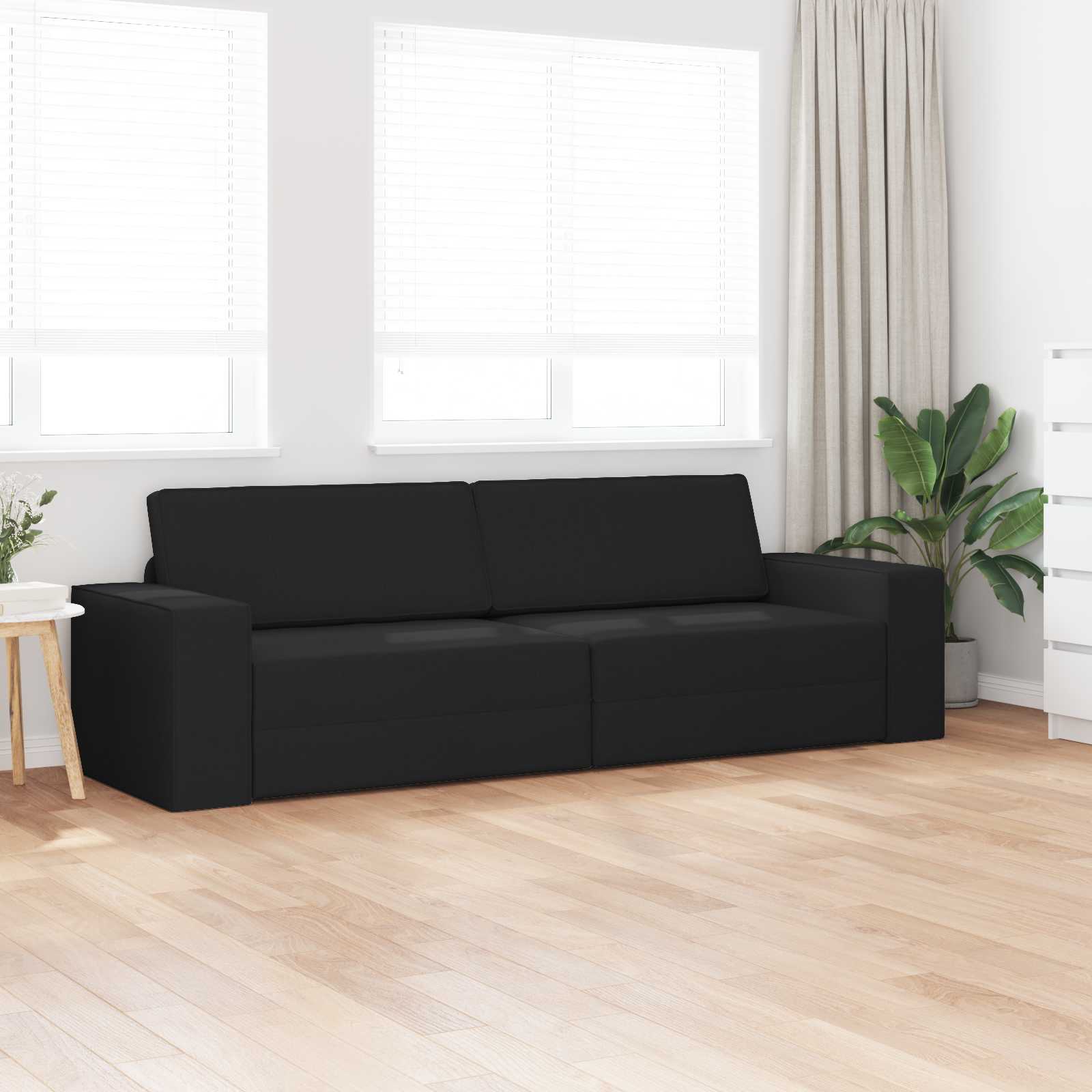 Canapé-Lit Noir 245 x 78 x 77 cm tissu - XIOS