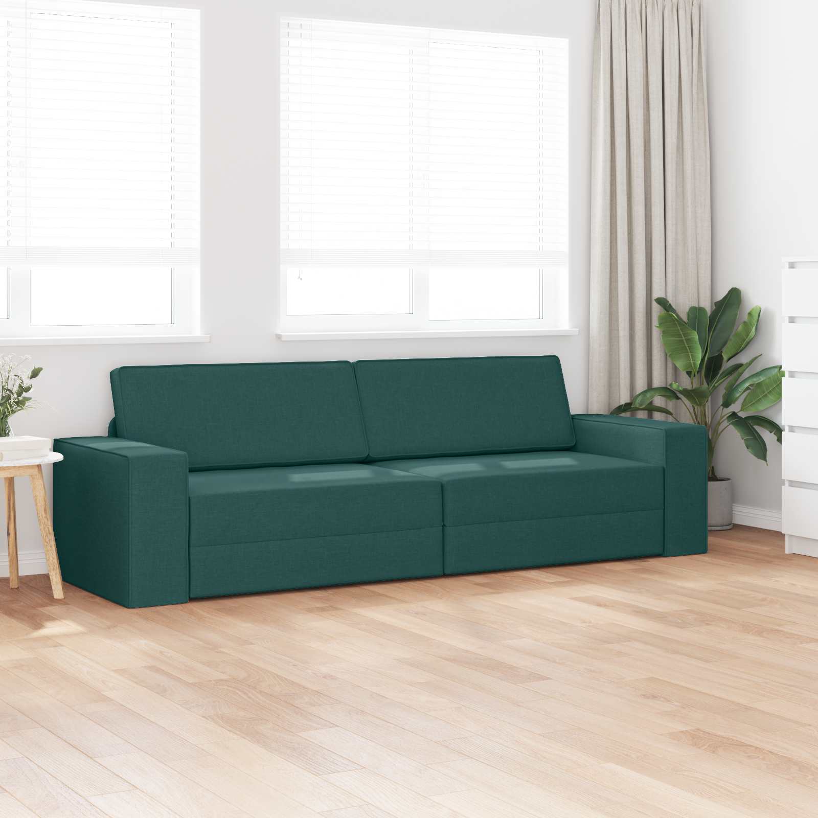Canapé-Lit Vert foncé 245 x 78 x 77 cm tissu