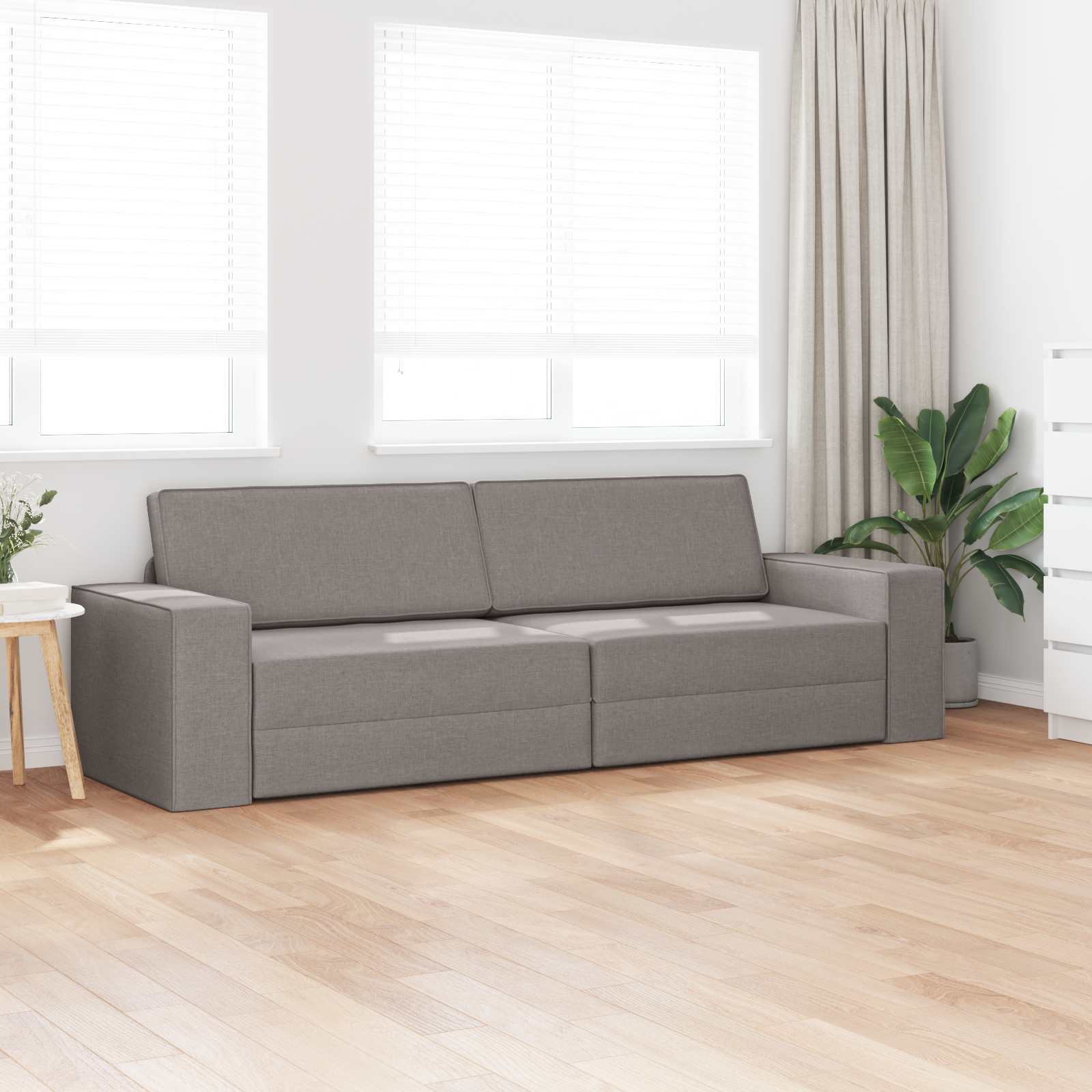 Canapé-Lit Taupe 245 x 78 x 77 cm tissu - XIOS