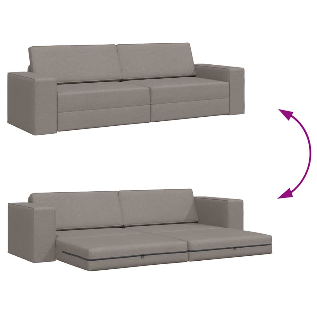 Canapé-lit Taupe 245 x 78 x 77 cm tissu - XIOS
