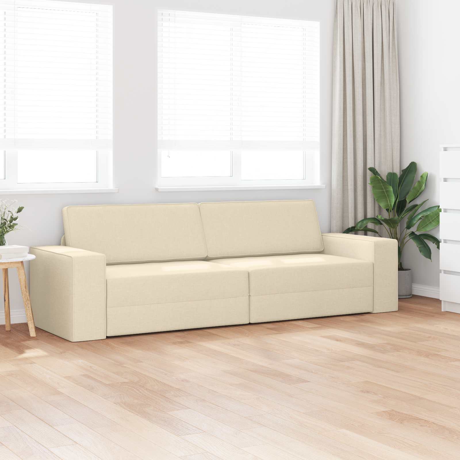 Canapé-Lit Crème 245 x 78 x 77 cm tissu - XIOS