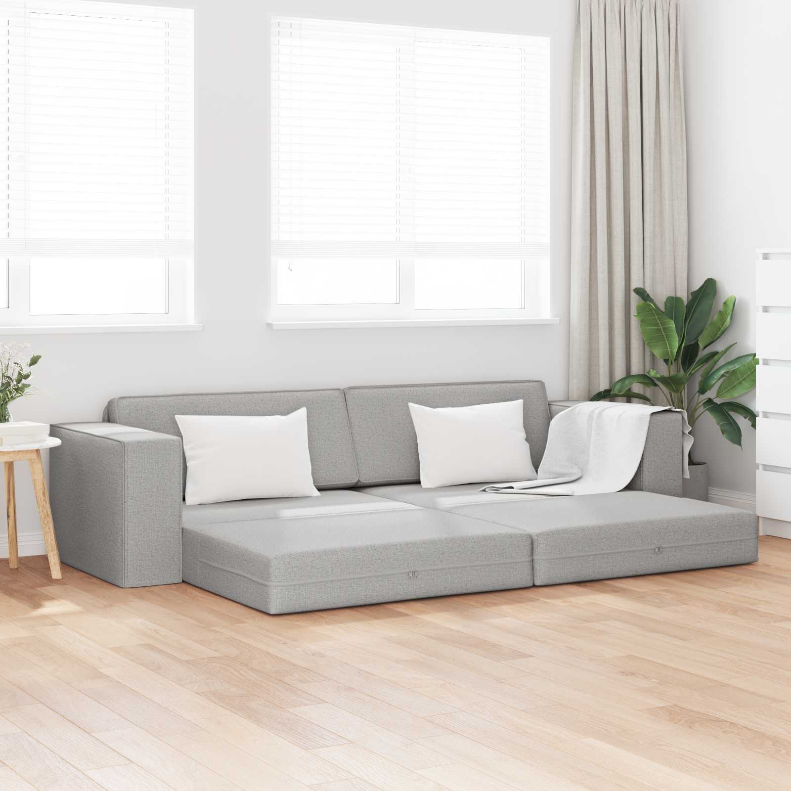 Canapé-Lit Gris nuage 245 x 78 x 77 cm tissu - XIOS