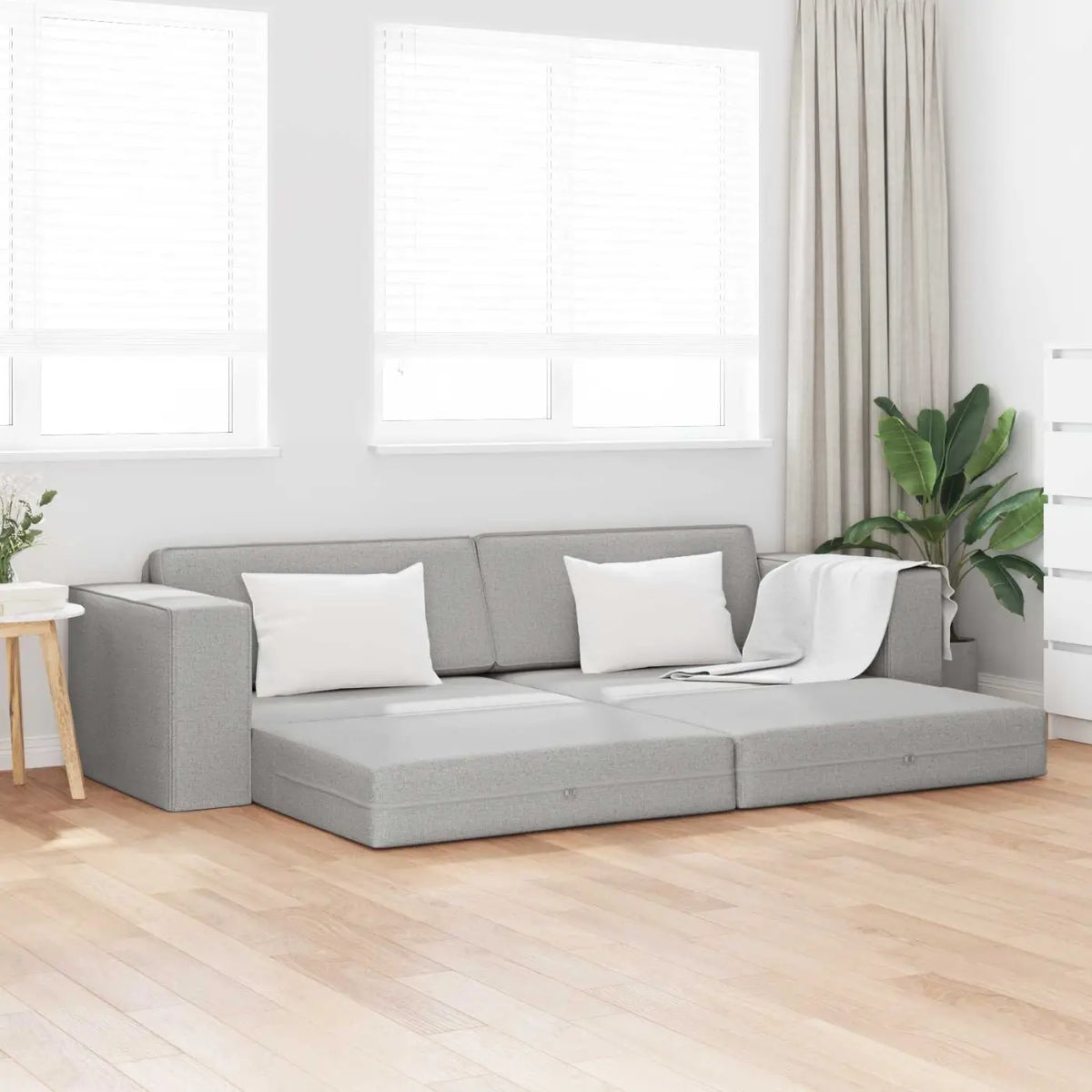 Canapé-Lit Gris nuage 245 x 78 x 77 cm tissu - XIOS