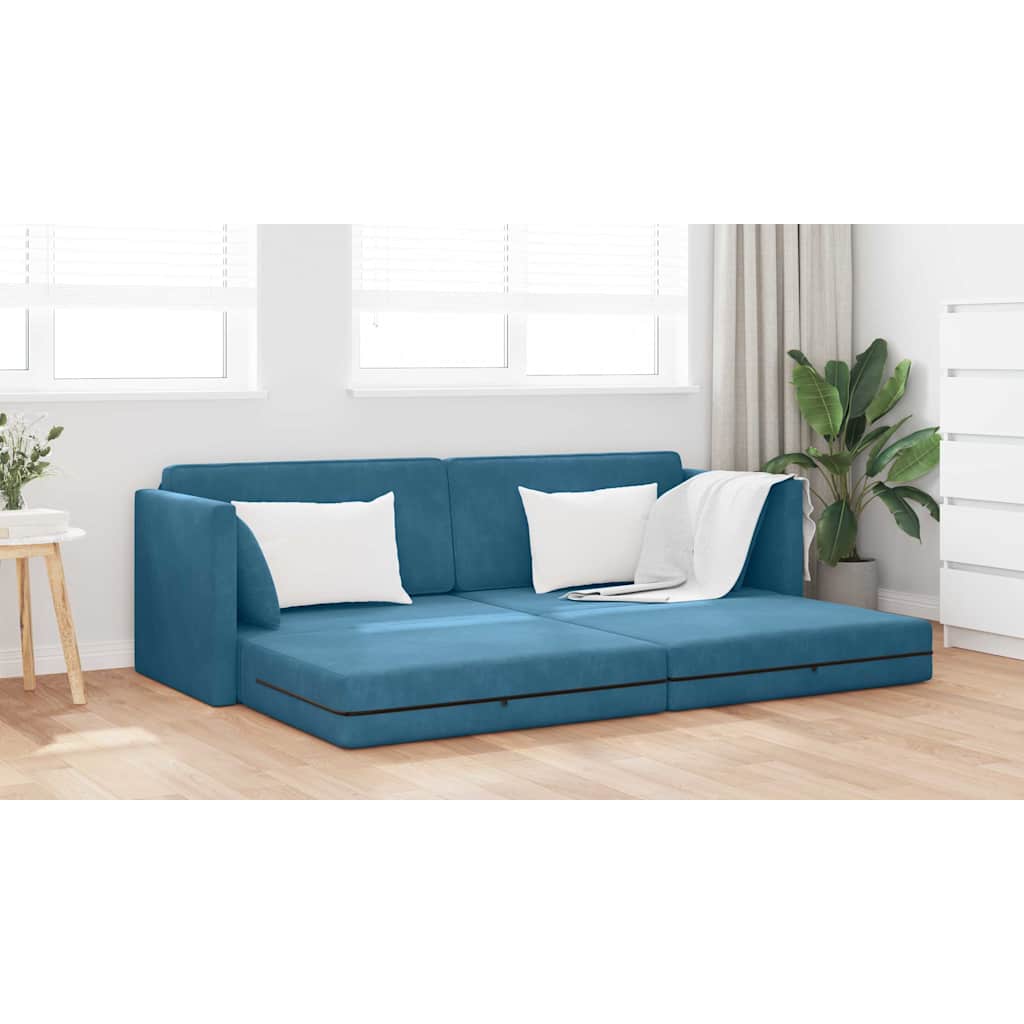 Canapé-lit Bleu 213 x 76 x 77 cm Velours - XIOS