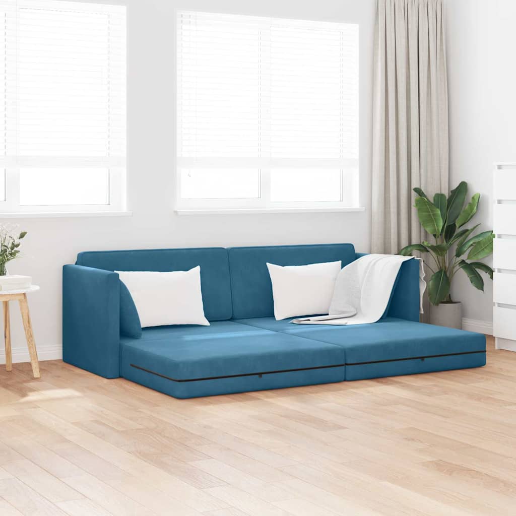 Canapé-lit Bleu 213 x 76 x 77 cm Velours - XIOS