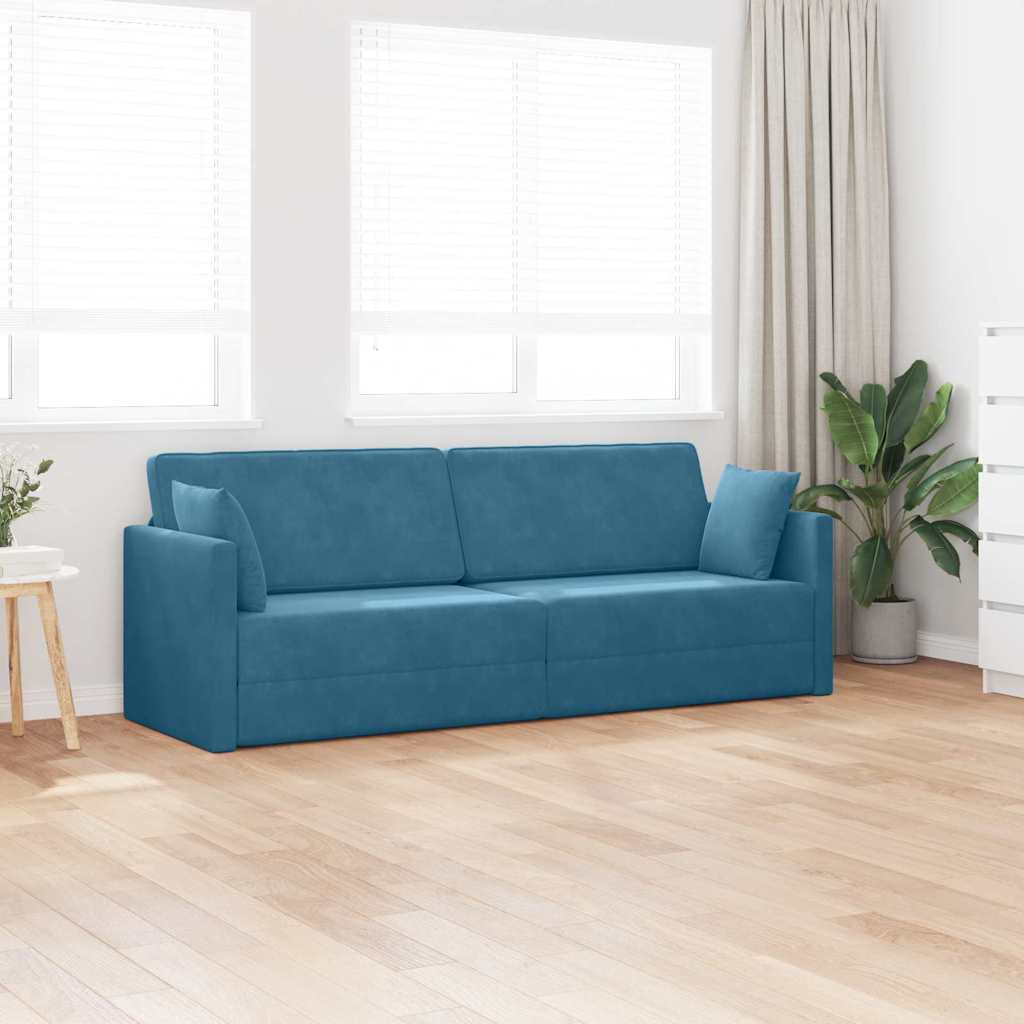 Canapé-lit Bleu 213 x 76 x 77 cm Velours - XIOS