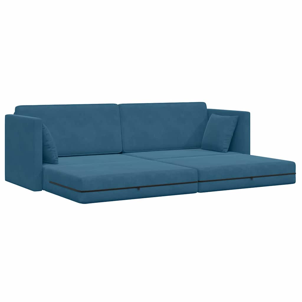 Canapé-lit Bleu 213 x 76 x 77 cm Velours - XIOS