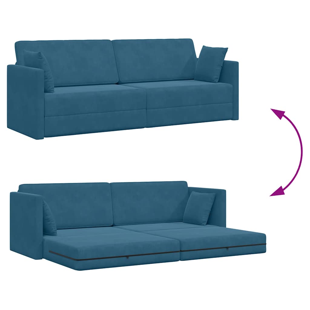 Canapé-lit Bleu 213 x 76 x 77 cm Velours - XIOS