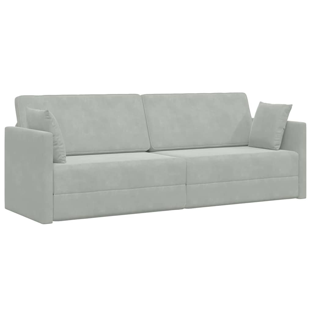 Canapé-lit Gris clair 213 x 76 x 77 cm Velours - XIOS