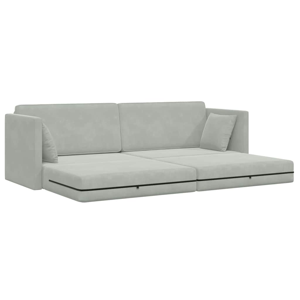 Canapé-lit Gris clair 213 x 76 x 77 cm Velours - XIOS