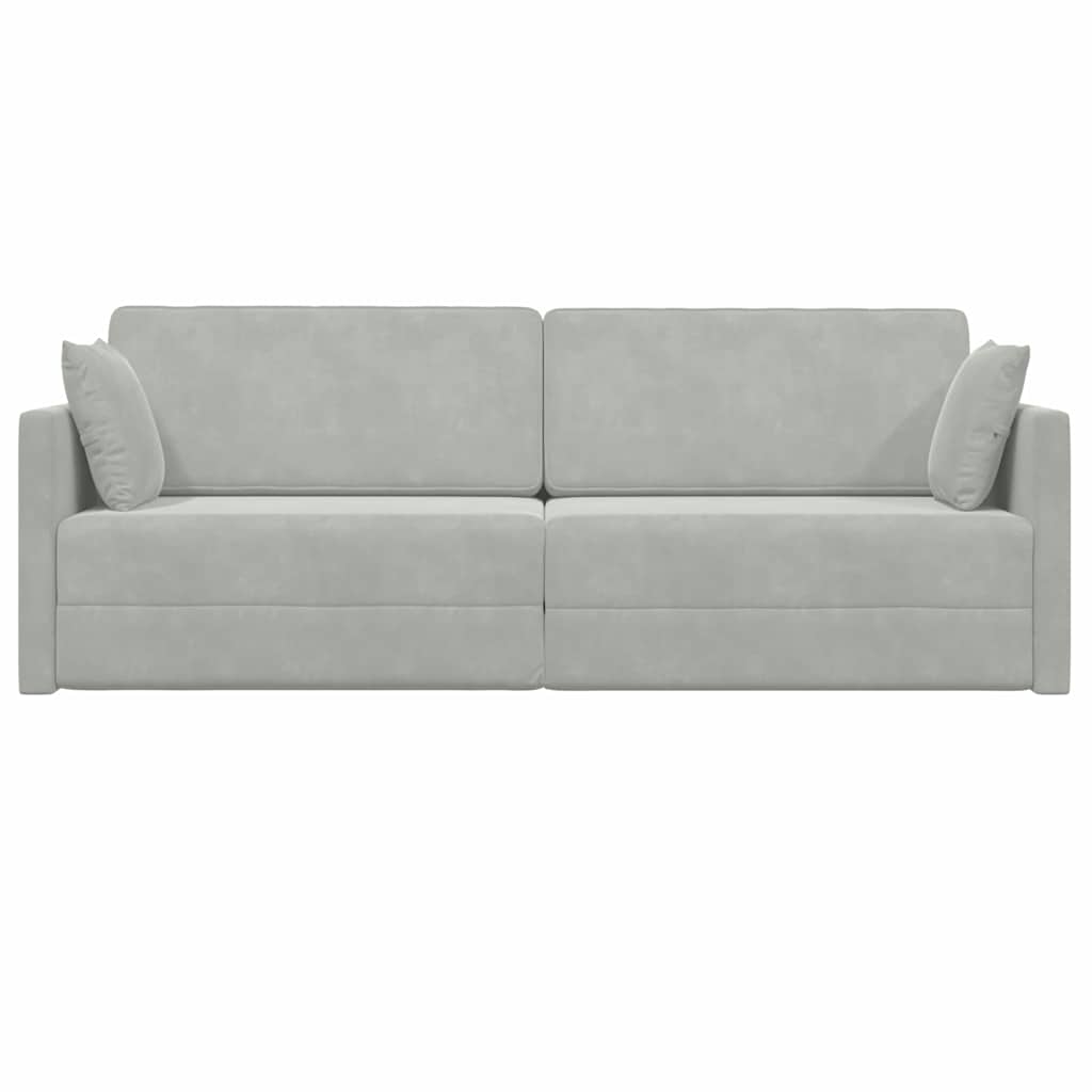 Canapé-lit Gris clair 213 x 76 x 77 cm Velours - XIOS