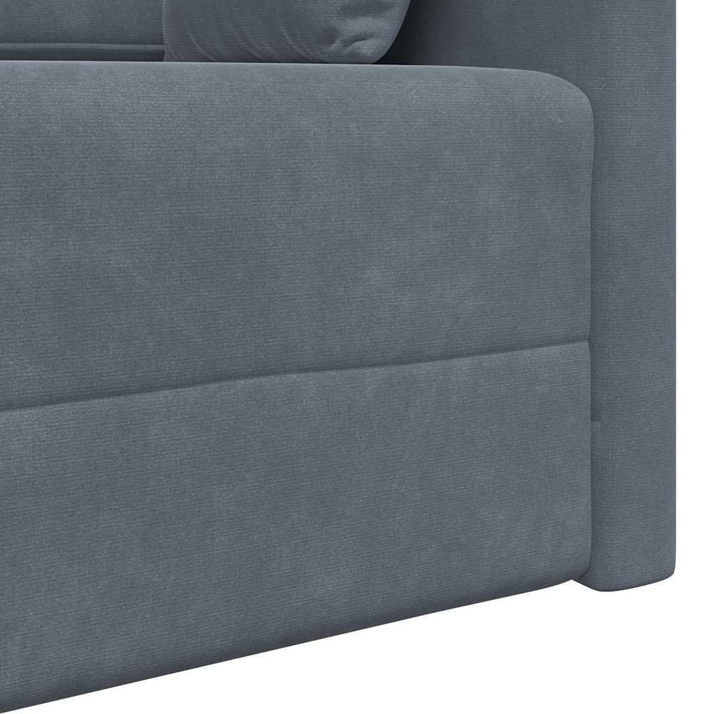 Canapé-lit Gris foncé 213 x 76 x 77 cm Velours - XIOS