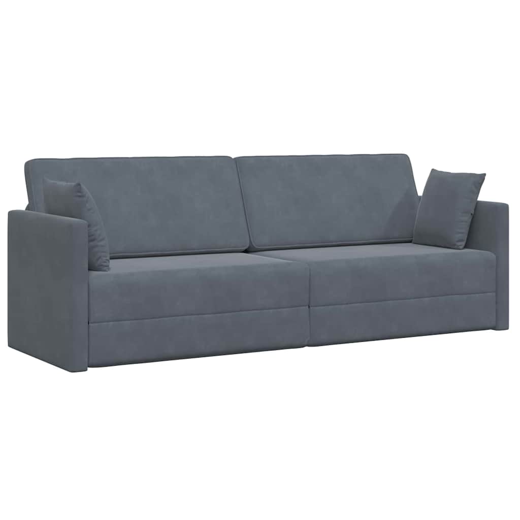 Canapé-lit Gris foncé 213 x 76 x 77 cm Velours - XIOS
