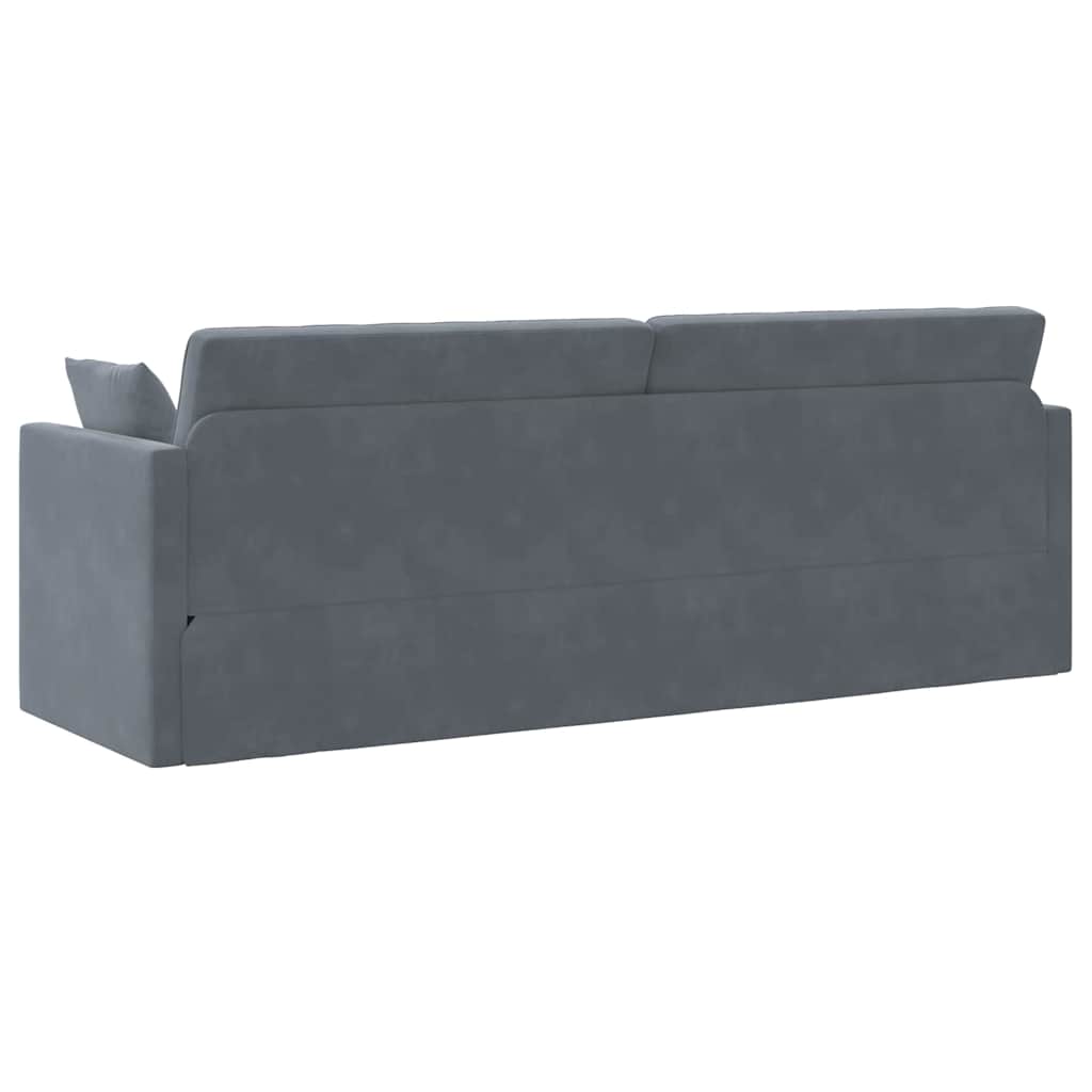 Canapé-lit Gris foncé 213 x 76 x 77 cm Velours - XIOS