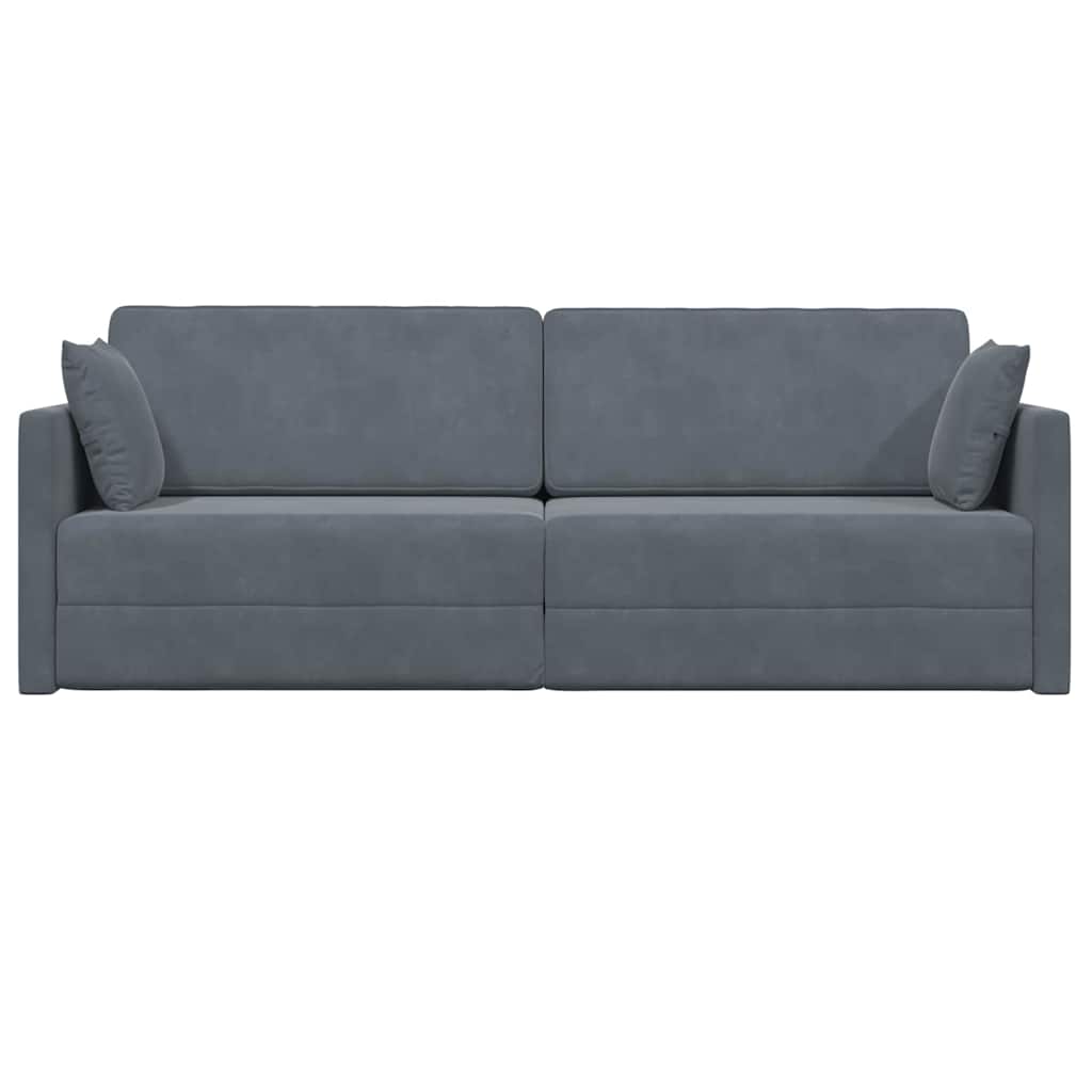 Canapé-lit Gris foncé 213 x 76 x 77 cm Velours - XIOS