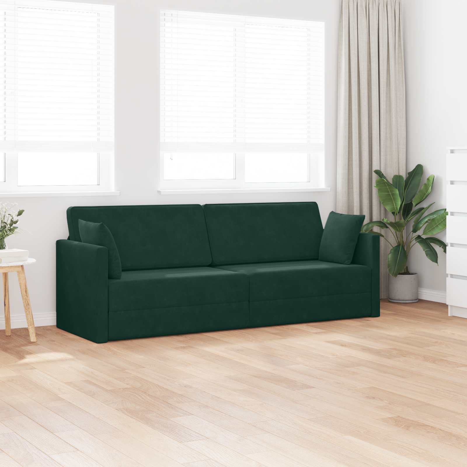 Canapé-lit au sol Vert foncé 213 x 70 x 77 cm Velours