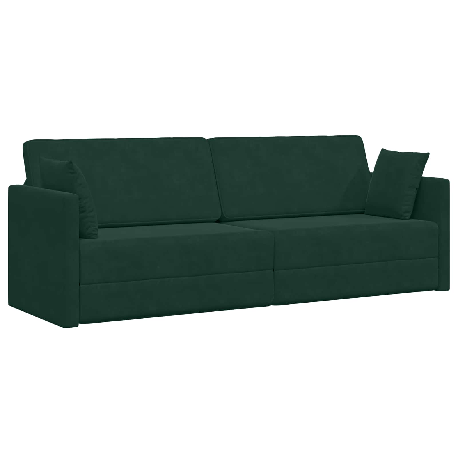 Canapé-lit au sol Vert foncé 213 x 70 x 77 cm Velours