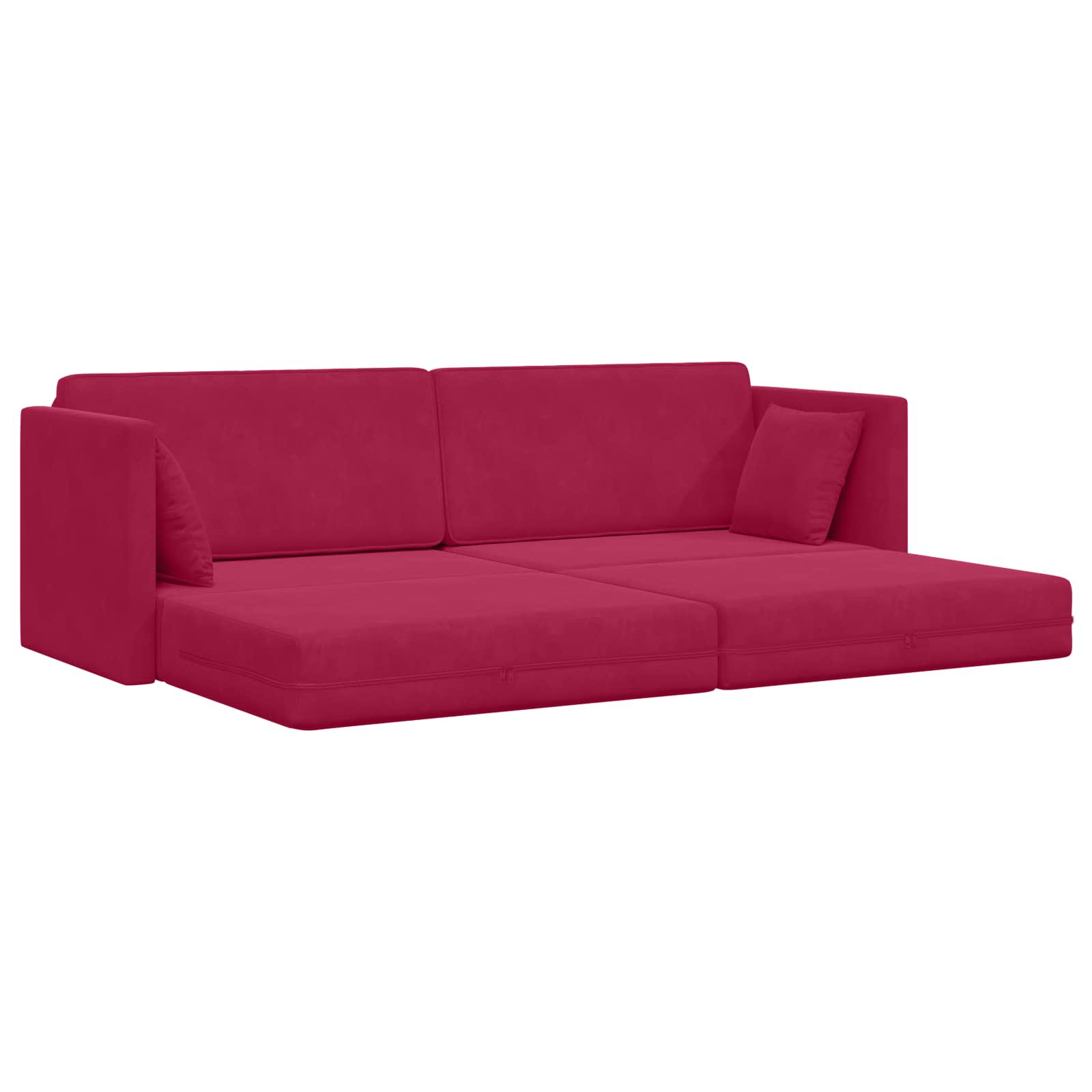 Canapé-lit au sol Bordeaux 213 x 70 x 77 cm Velours - XIOS