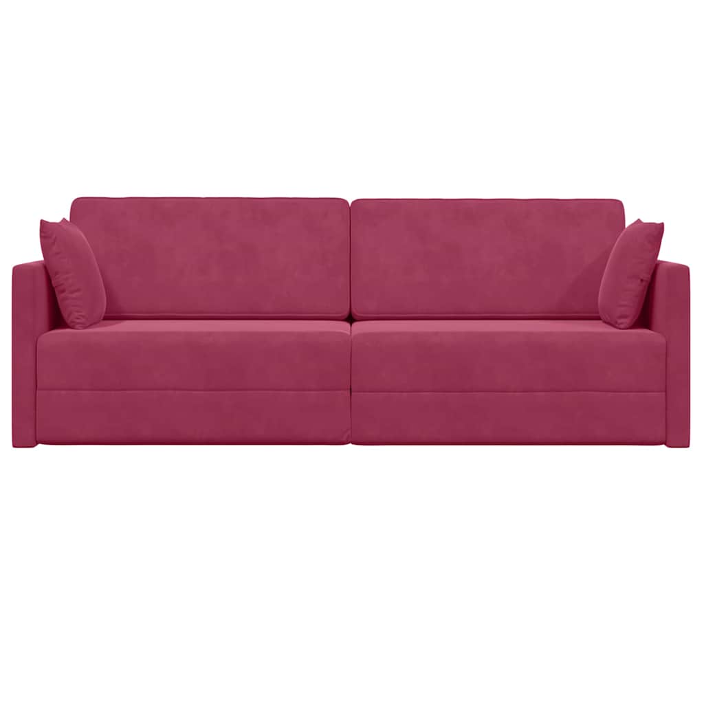 Canapé-lit au sol 200cm Bordeaux Velours - XIOS