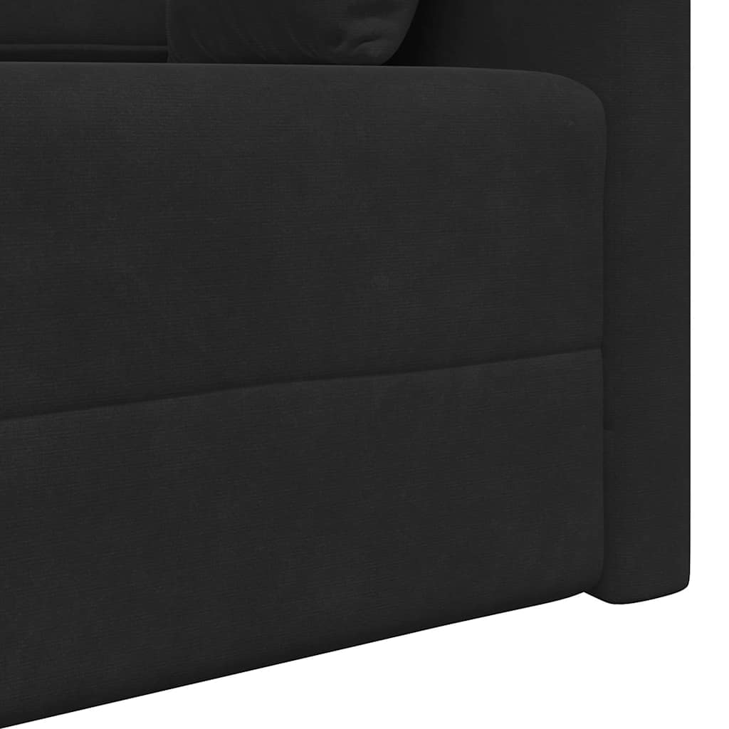 Canapé-lit Noir 213 x 76 x 77 cm Velours - XIOS
