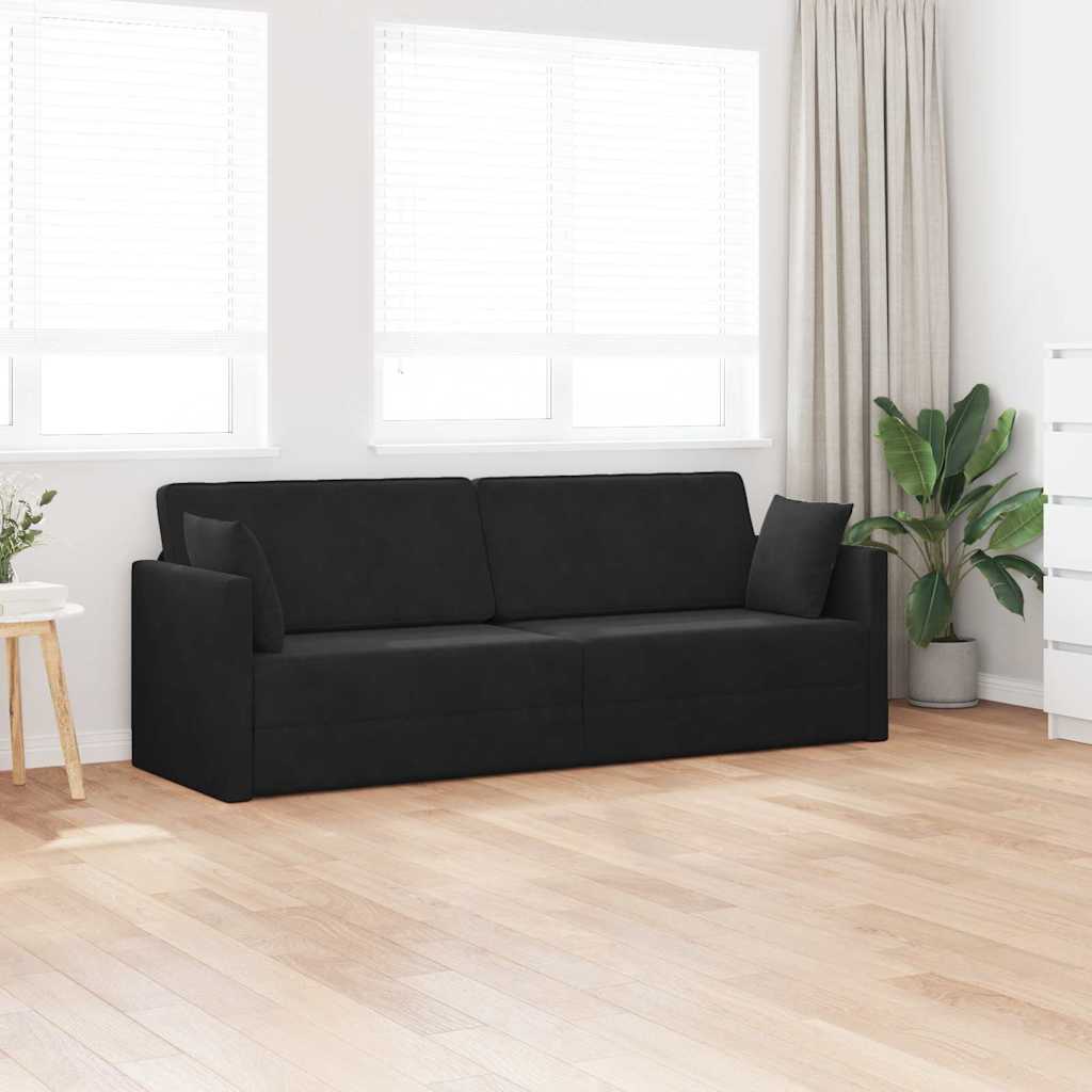 Canapé-lit Noir 213 x 76 x 77 cm Velours - XIOS