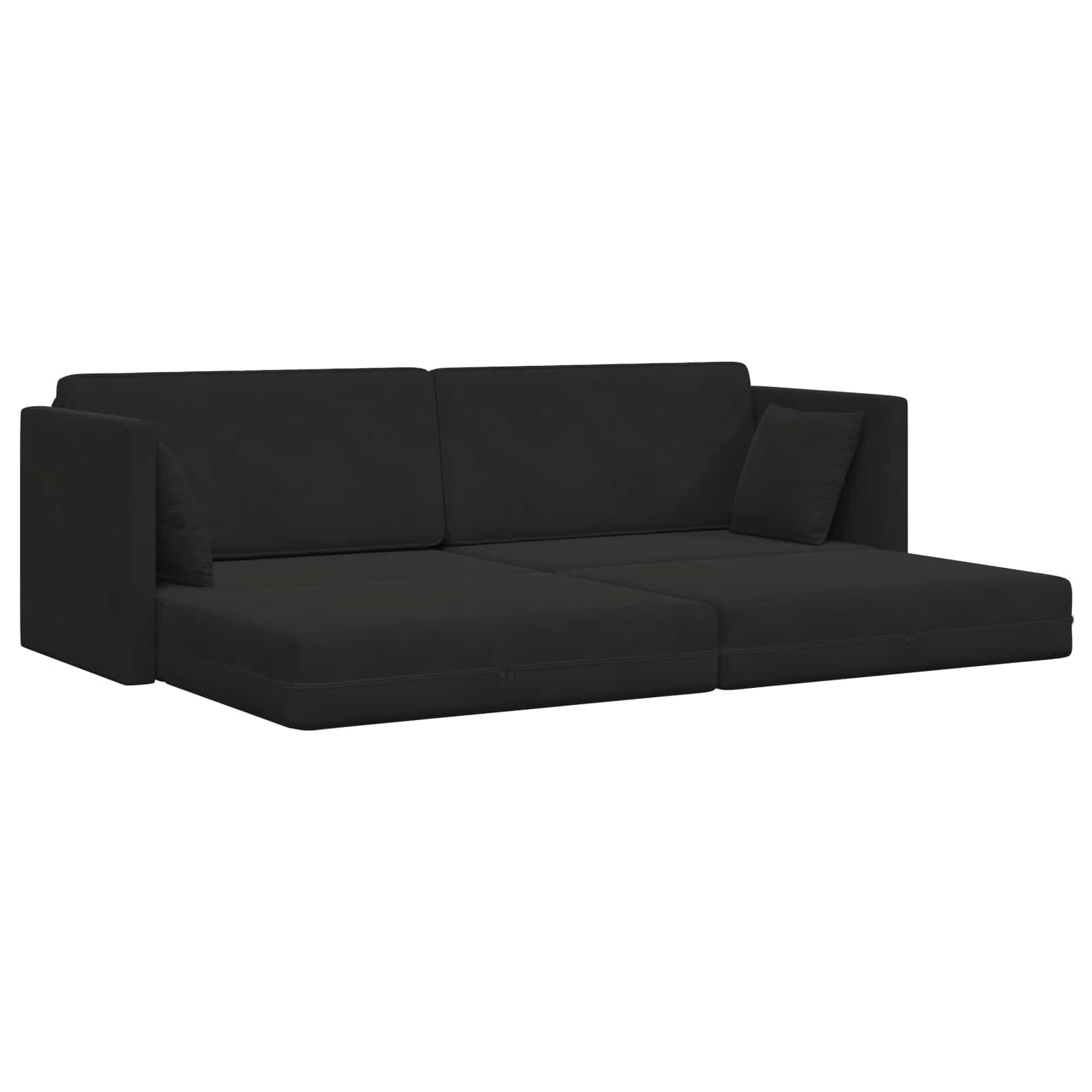 Canapé-lit au sol Noir 213 x 70 x 77 cm Velours - XIOS