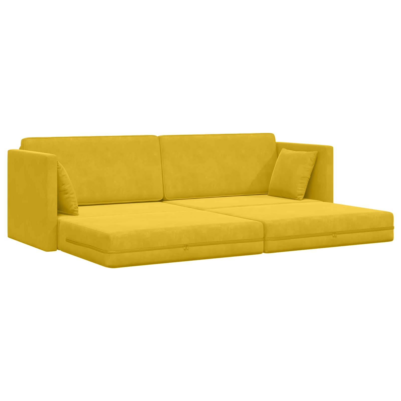 Canapé-lit au sol Jaune 213 x 70 x 77 cm Velours - XIOS