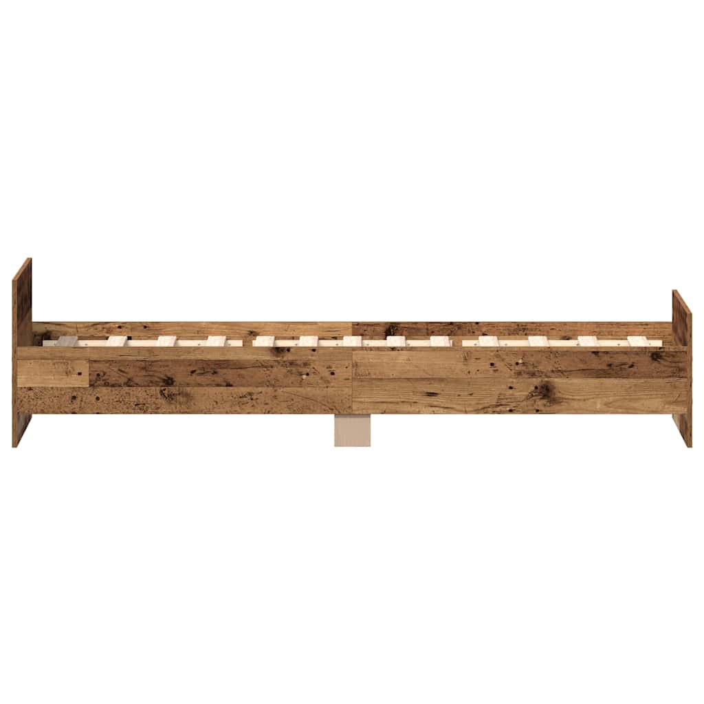 Cadre de lit sans matelas vieux bois 100x200 cm bois ingénierie - XIOS