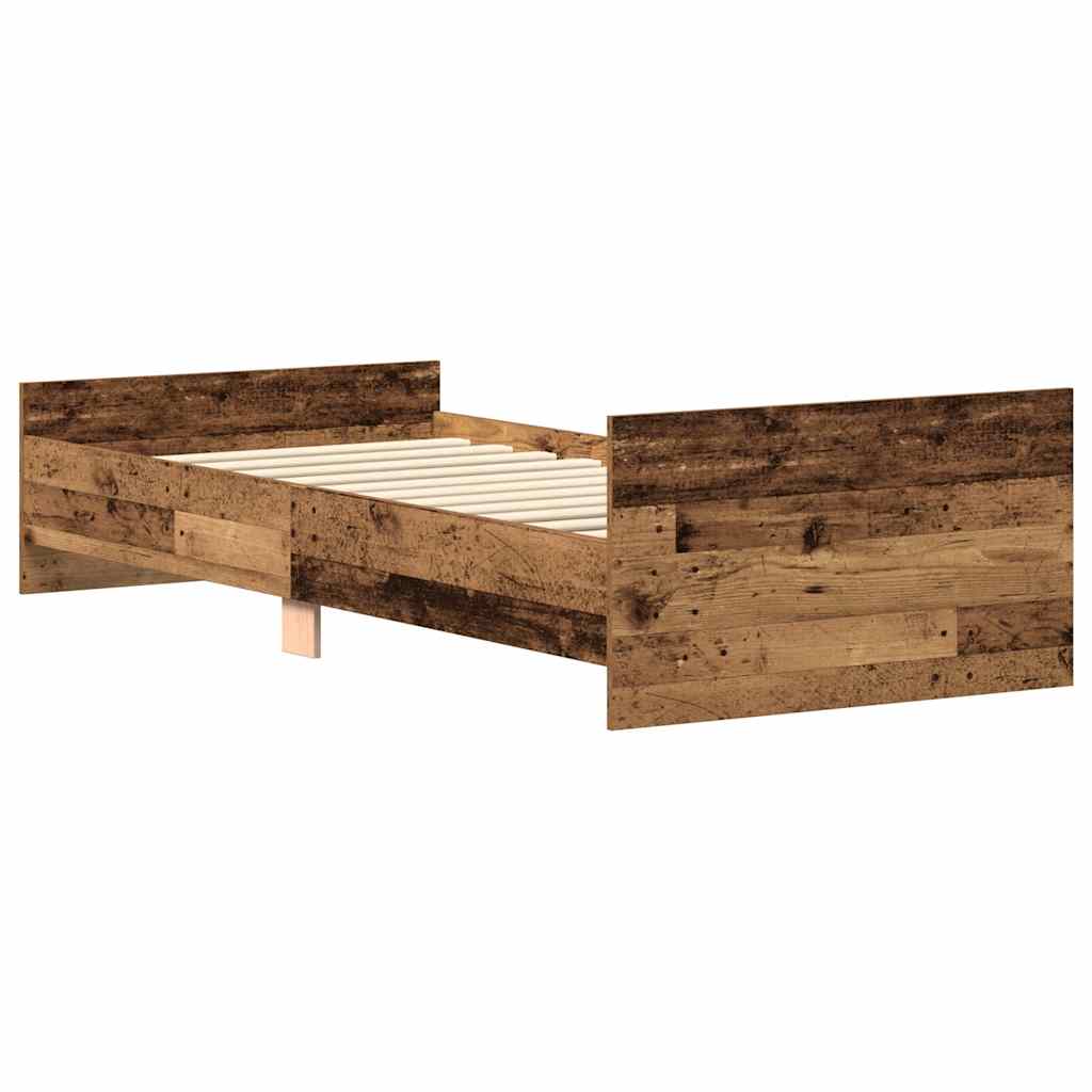 Cadre de lit sans matelas vieux bois 100x200 cm bois ingénierie - XIOS