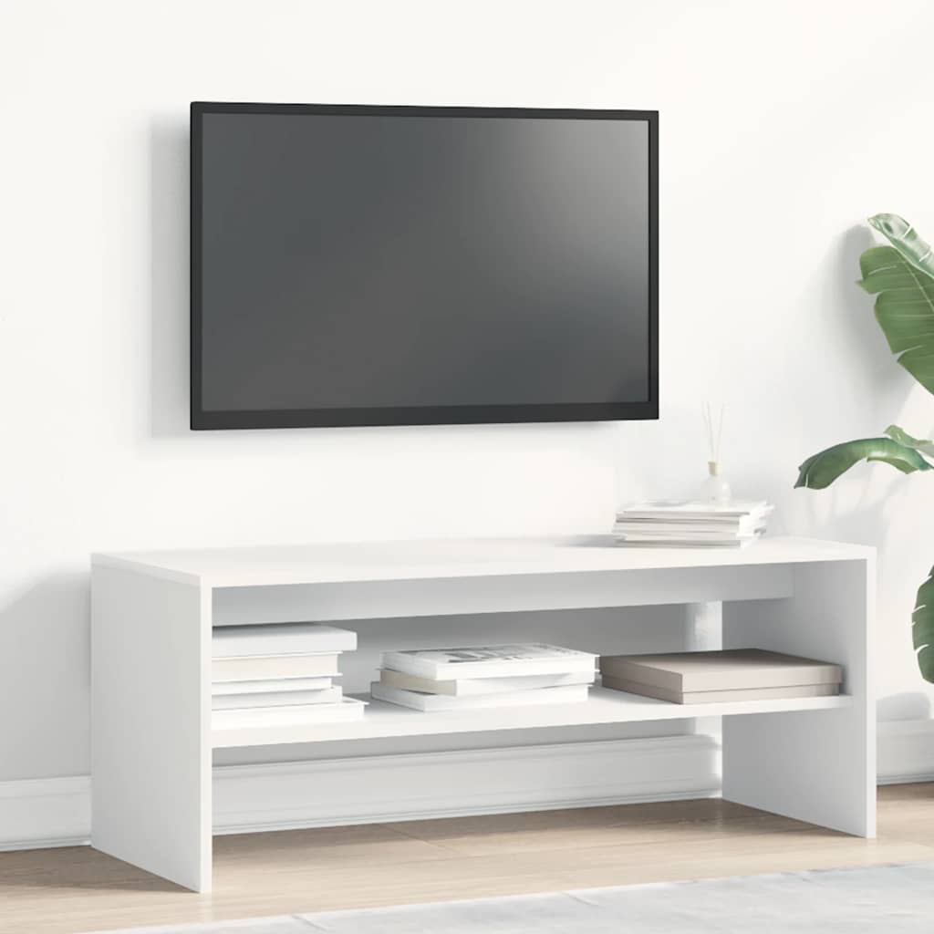 Meuble TV Blanc 100 x 40 x 40 cm Aggloméré - XIOS