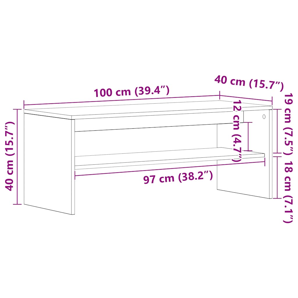 Meuble TV Blanc 100 x 40 x 40 cm Aggloméré - XIOS