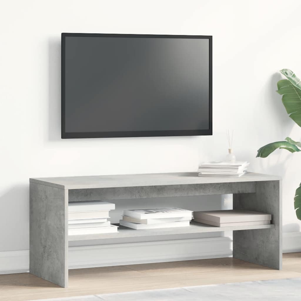 Meuble TV Gris béton 100 x 40 x 40 cm Aggloméré - XIOS