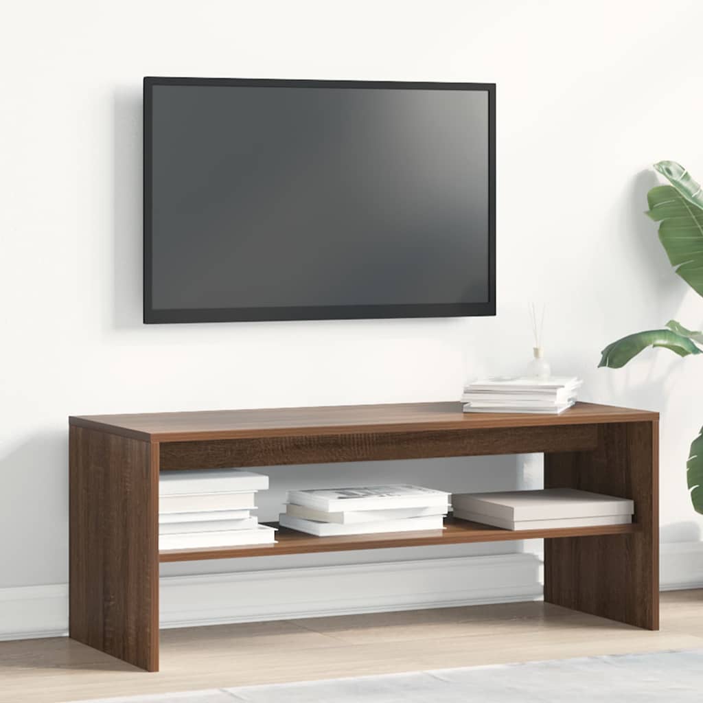 Meuble TV Chêne marron 100x40x40 cm Bois d'ingénierie - XIOS
