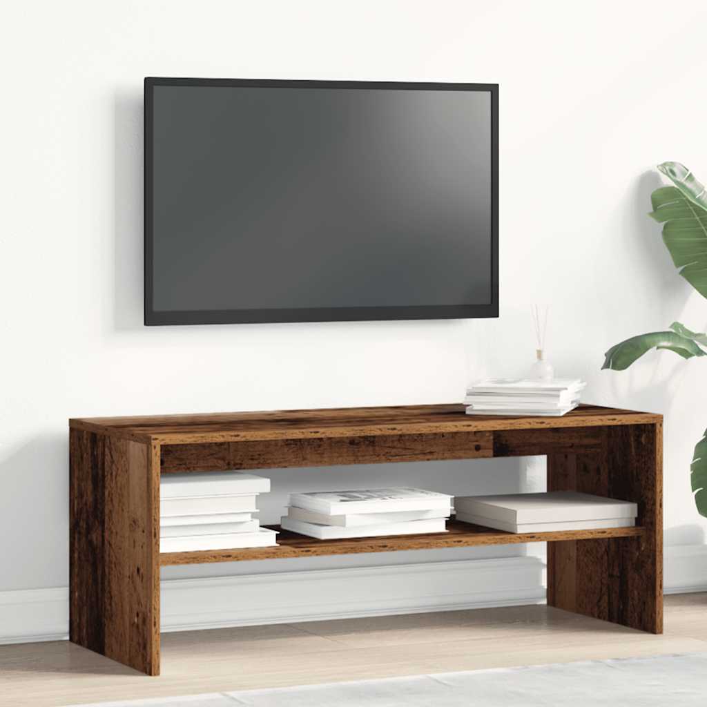 Meuble TV vieux bois 100x40x40 cm bois d'ingénierie - XIOS