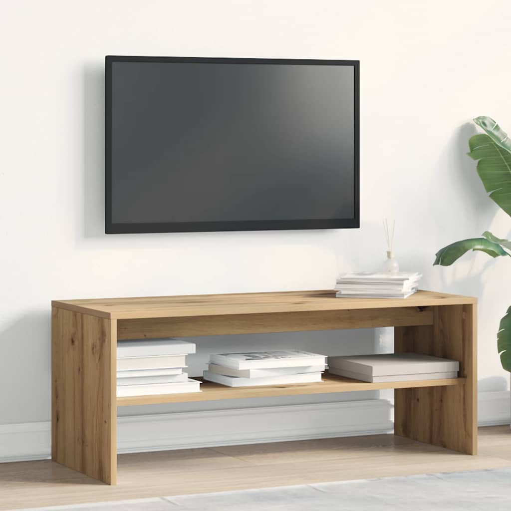 Meuble TV chêne artisanal 100x40x40 cm bois d'ingénierie - XIOS