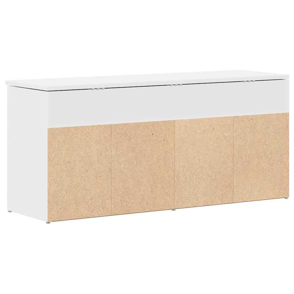 Banc à chaussures blanc 102x30,5x45 cm bois d'ingénierie - XIOS