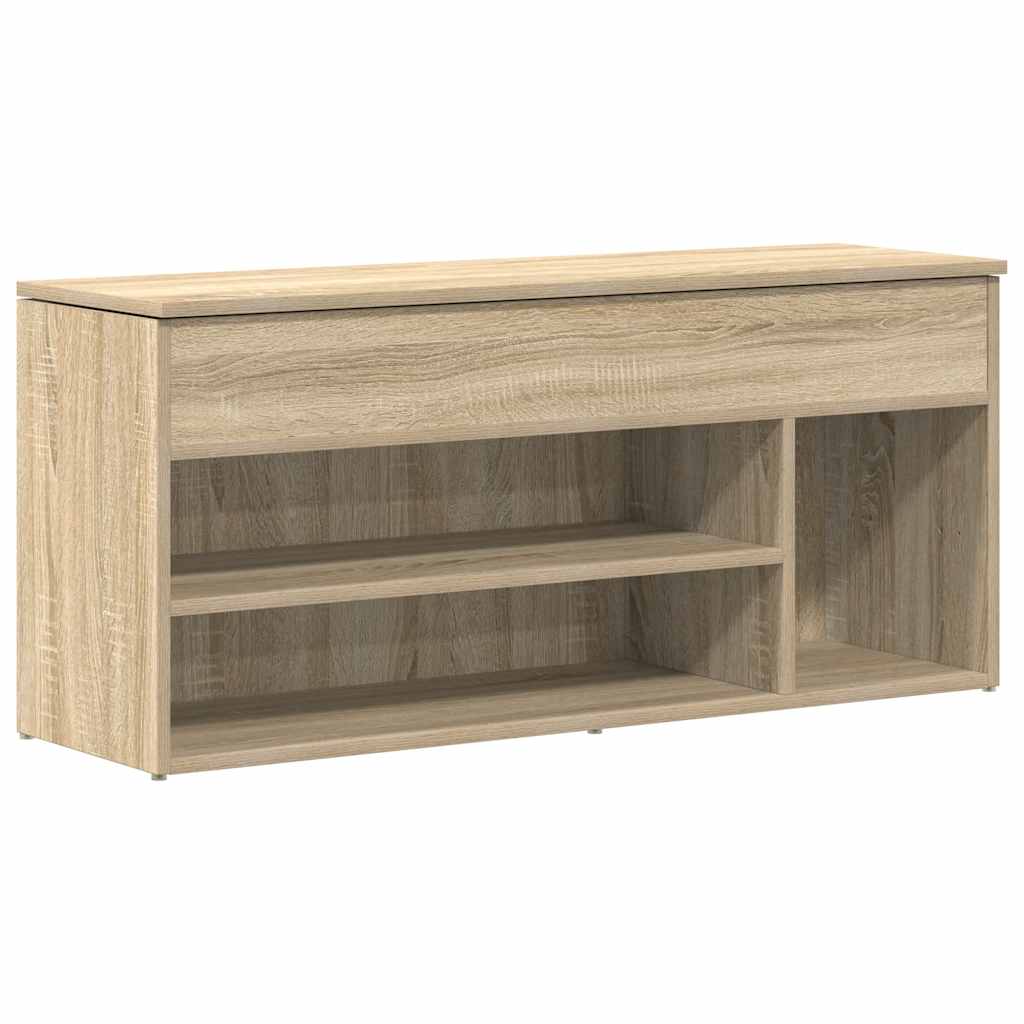 Banc à chaussures chêne sonoma 102x30,5x45 cm bois d'ingénierie - XIOS