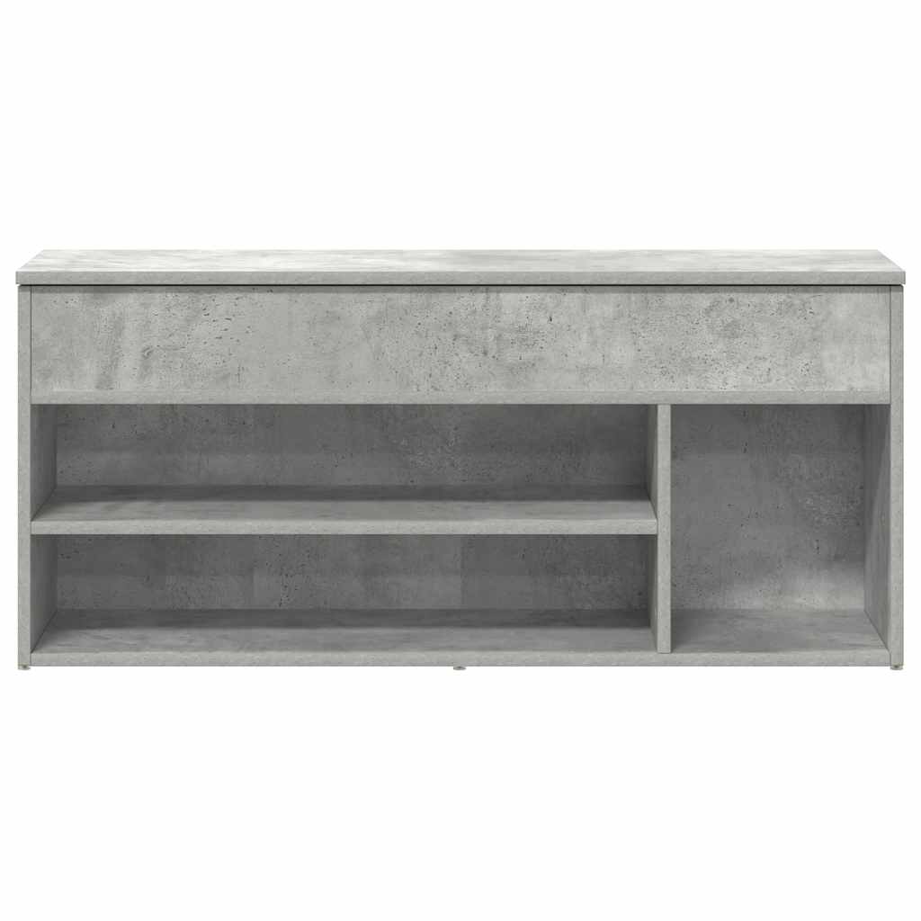 Banc à chaussures gris béton 102x30,5x45 cm bois d'ingénierie - XIOS