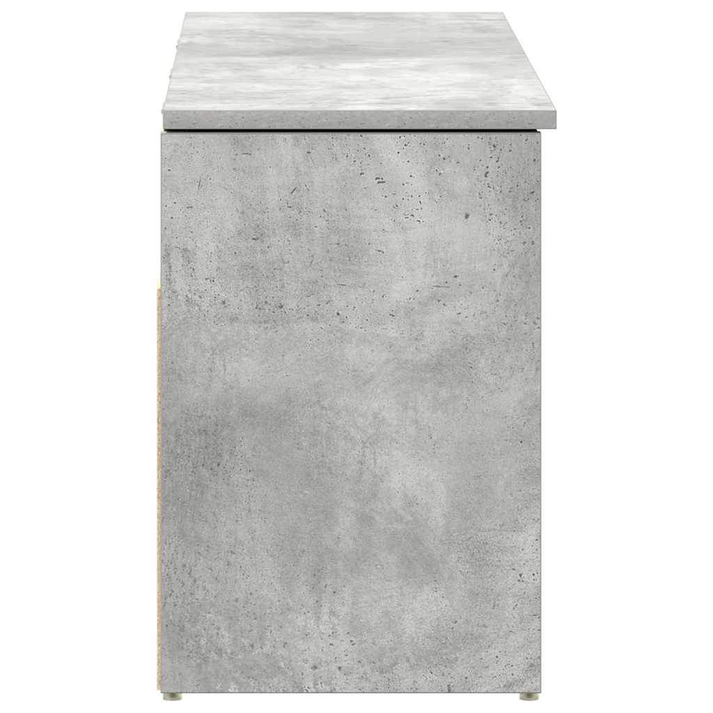 Banc à chaussures gris béton 102x30,5x45 cm bois d'ingénierie - XIOS